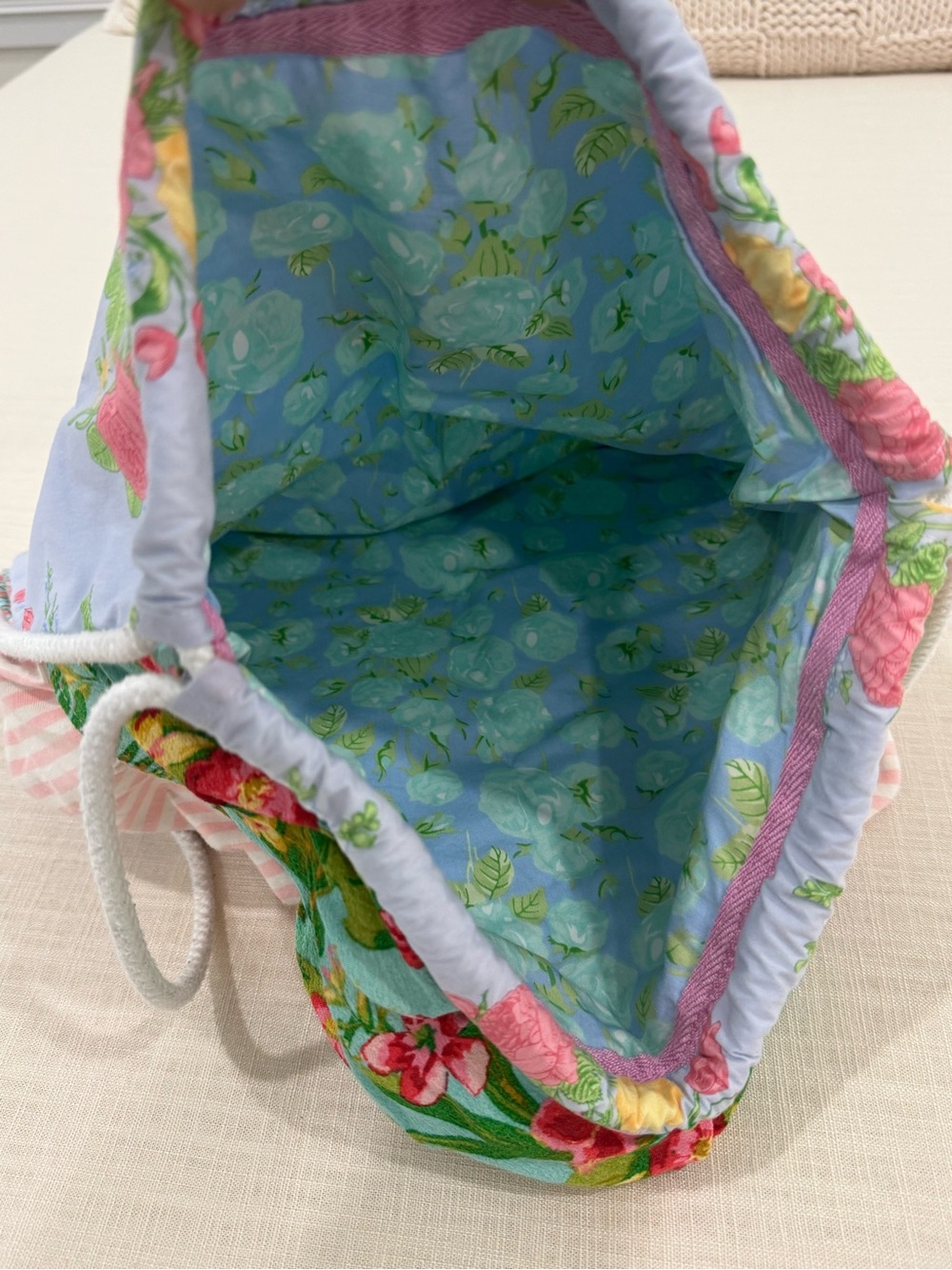 Matilda Jane - Multi-Pattern Floral Ruffle Drawstring Backpack - Picture 3 of 5